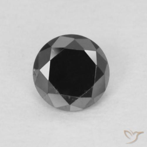 0.13ct Natural Black Diamond, Round, Opaque