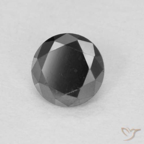 0.13 ct Black Diamond Stone, Natural Diamond in Diamond-Cut Shape for Sale