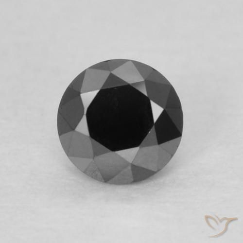 0.14ct Natural Black Diamond, Round, Opaque