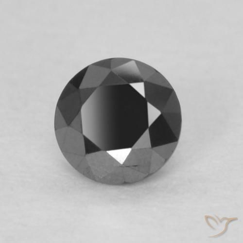 0.14 ct Black Diamond Stone, Natural Diamond in Diamond-Cut Shape for Sale