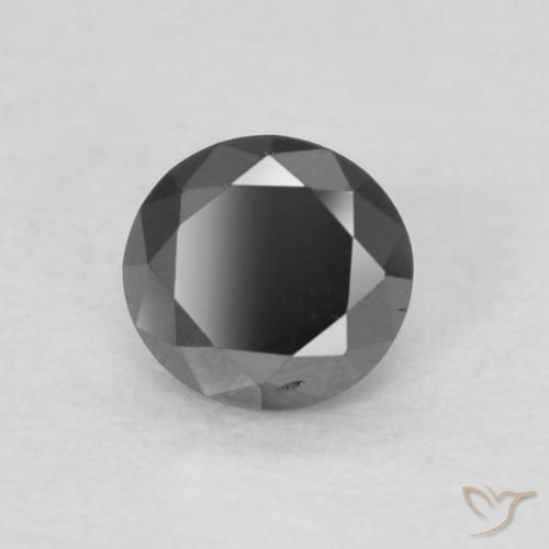 0.15 ct Black Diamond Stone, Natural Diamond in Diamond-Cut Shape for Sale