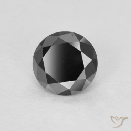 0.20 ct Black Diamond Stone, Natural Diamond in Diamond-Cut Shape for Sale