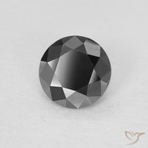 0.19 ct Black Diamond Stone, Natural Diamond in Diamond-Cut Shape for Sale