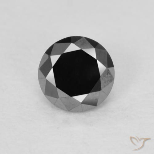 0.23ct Natural Black Diamond, Round, Opaque