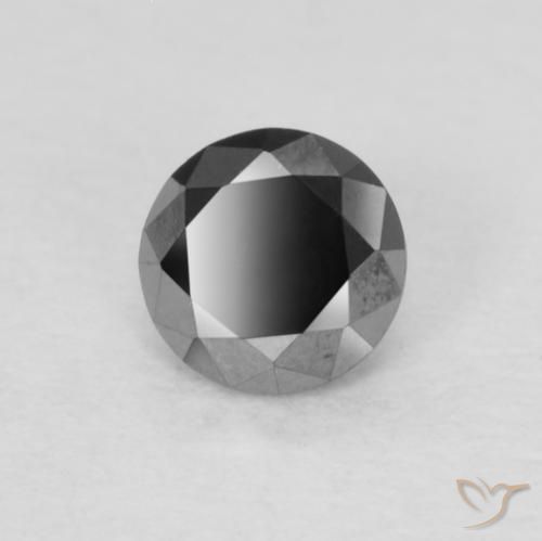 0.23 ct Black Diamond Stone, Natural Diamond in Diamond-Cut Shape for Sale