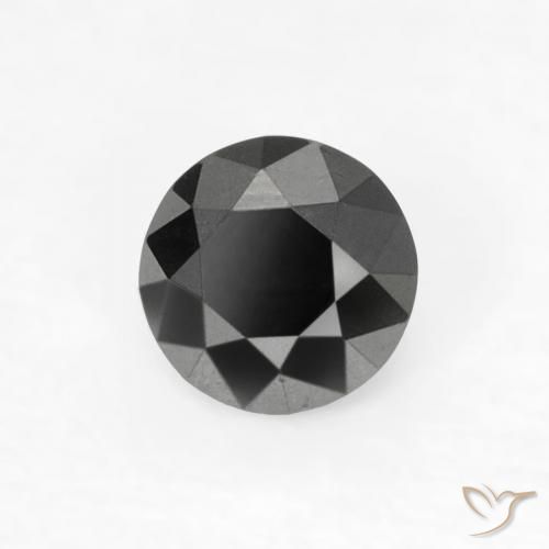 0.20 ct Black Diamond Stone, Natural Diamond in Diamond-Cut Shape for Sale