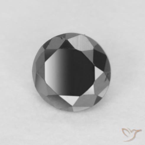 0.05 ct Black Diamond Stone, Natural Diamond in Diamond-Cut Shape for Sale