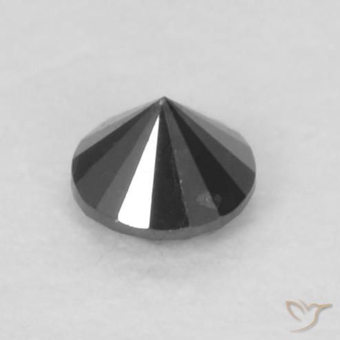Diamond Gemstone in 2.1 mm (calibrated) Size for Sale, Diamond Stone in Black Color
