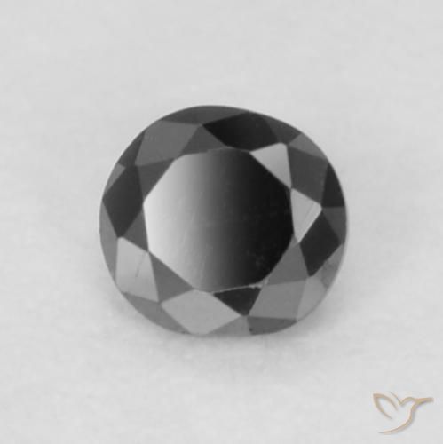 0.05 ct Black Diamond Stone, Natural Diamond in Diamond-Cut Shape for Sale
