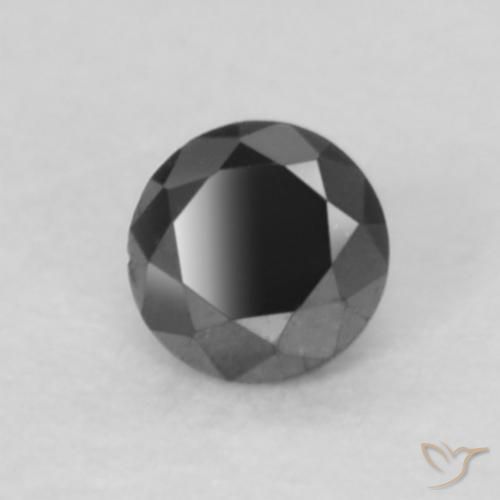 0.05 ct Black Diamond Stone, Natural Diamond in Diamond-Cut Shape for Sale