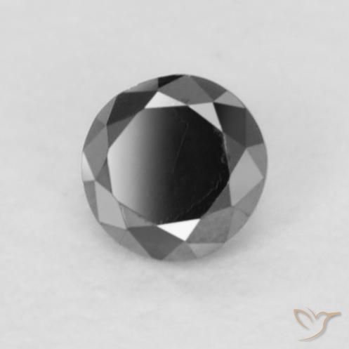 0.05 ct Black Diamond Stone, Natural Diamond in Diamond-Cut Shape for Sale
