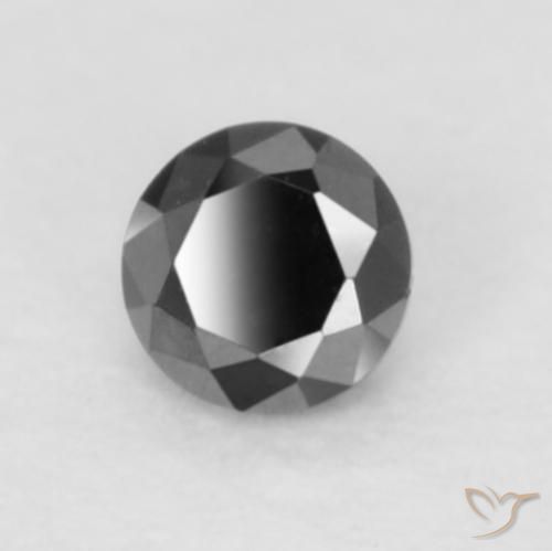 0.05 ct Black Diamond Stone, Natural Diamond in Diamond-Cut Shape for Sale