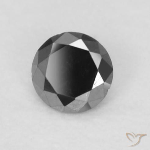 0.04 ct Black Diamond Stone, Natural Diamond in Diamond-Cut Shape for Sale