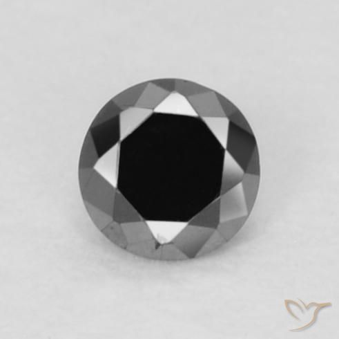 0.05ct Natural Black Diamond, Round, Opaque, Photo A