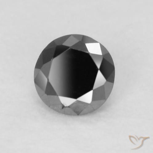 0.05 ct Black Diamond Stone, Natural Diamond in Diamond-Cut Shape for Sale