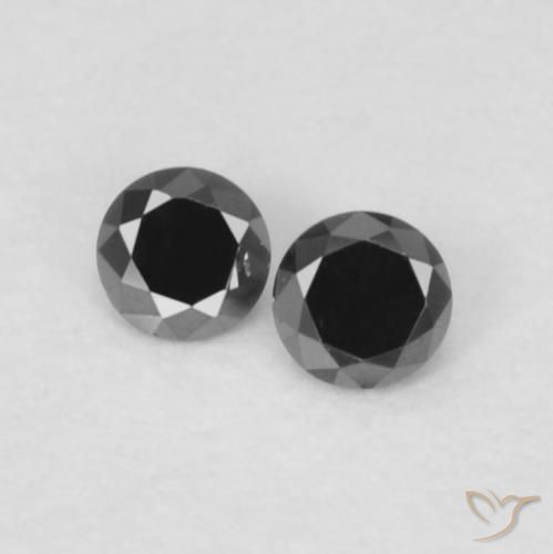 0.07 ct Black Diamond, 2 mm Diamond Cut From India, Photo A