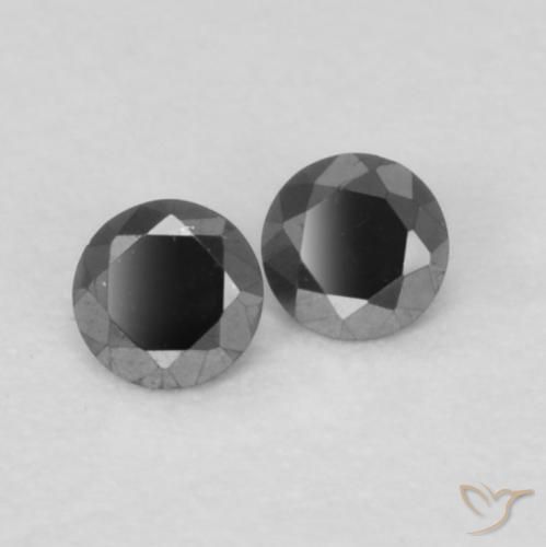 0.09 ctw Black Diamond Stones, Natural Diamond in Diamond-Cut Shape for Sale