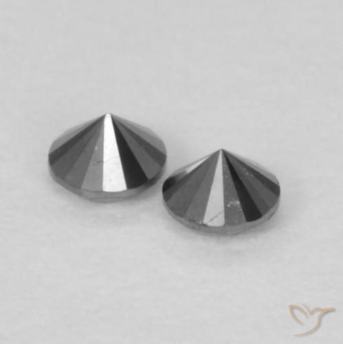 Diamond Gemstones in 2.1 mm (calibrated) Size for Sale, Diamond Stones in Black Color