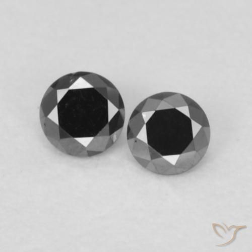 0.08 ct Black Diamond, 2 mm Diamond Cut From India, Photo A
