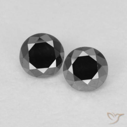 0.1 ct Black Diamond, 2.1 mm Diamond Cut From India, Photo A