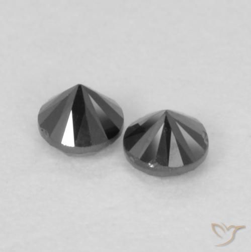 Diamond Gemstones in 2.1 mm (calibrated) Size for Sale, Diamond Stones in Black Color