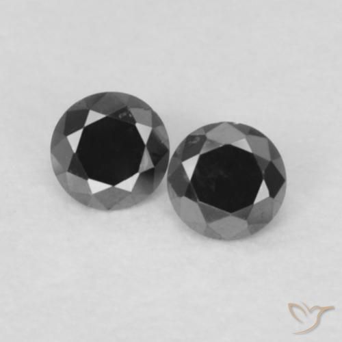0.09 ct Black Diamond, 2 mm Diamond Cut From India, Photo A