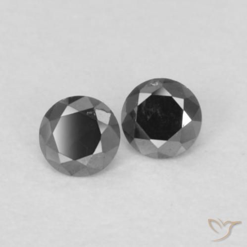 0.09 ctw Black Diamond Stones, Natural Diamond in Diamond-Cut Shape for Sale