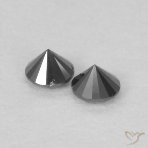 Diamond Gemstones in 2 mm (calibrated) Size for Sale, Diamond Stones in Black Color
