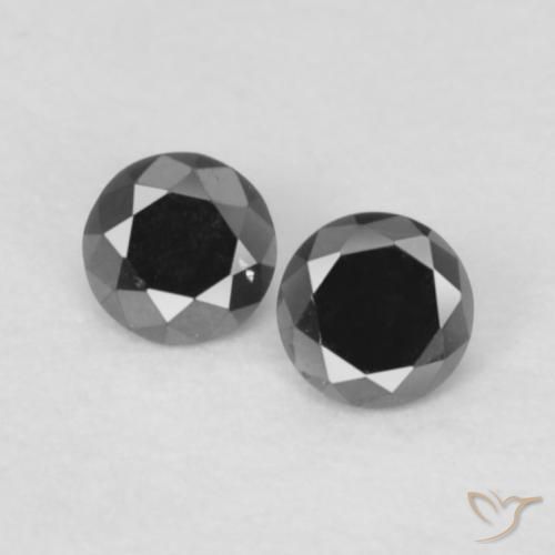 0.1 ct Black Diamond, 2.1 mm Diamond Cut From India, Photo A