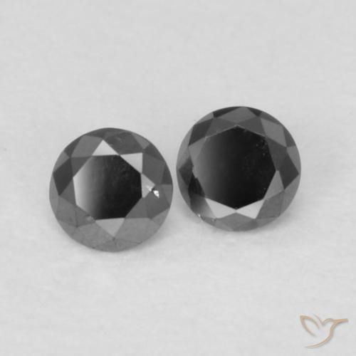 0.10 ctw Black Diamond Stones, Natural Diamond in Diamond-Cut Shape for Sale