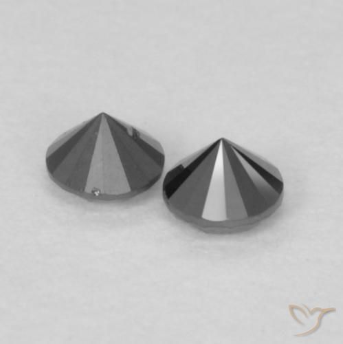 Diamond Gemstones in 2.1 mm (calibrated) Size for Sale, Diamond Stones in Black Color