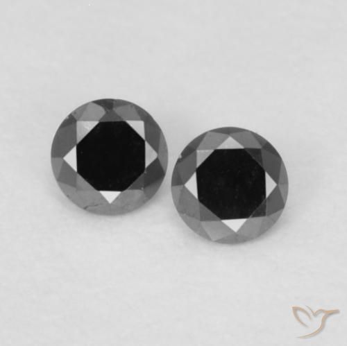 0.09 ct Black Diamond, 2.1 mm Diamond Cut From India, Photo A