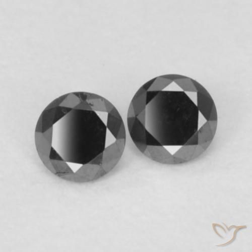 0.09 ctw Black Diamond Stones, Natural Diamond in Diamond-Cut Shape for Sale