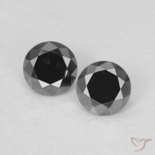 0.09 ct Black Diamond, 2.1 mm Diamond Cut From India, Photo A
