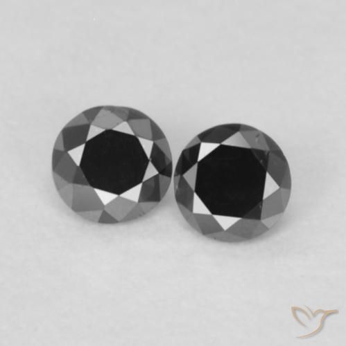 0.1 ct Black Diamond, 2.1 mm Diamond Cut From India, Photo A