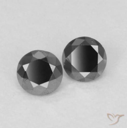 0.10 ctw Black Diamond Stones, Natural Diamond in Diamond-Cut Shape for Sale