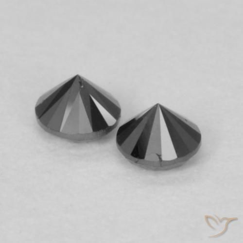 Diamond Gemstones in 2.1 mm (calibrated) Size for Sale, Diamond Stones in Black Color