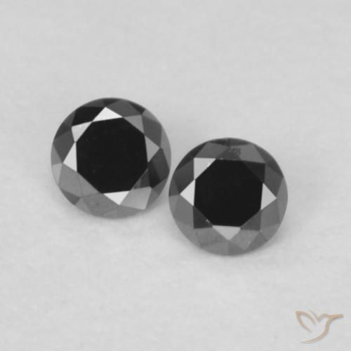 0.09 ct Black Diamond, 2.1 mm Diamond Cut From India, Photo A