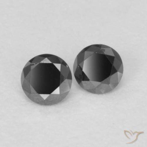 0.09 ctw Black Diamond Stones, Natural Diamond in Diamond-Cut Shape for Sale