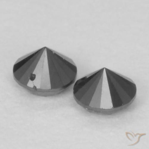 Diamond Gemstones in 2.1 mm (calibrated) Size for Sale, Diamond Stones in Black Color