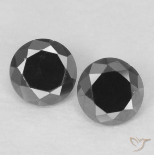 0.08ctw Natural Black Diamond, Round, Opaque
