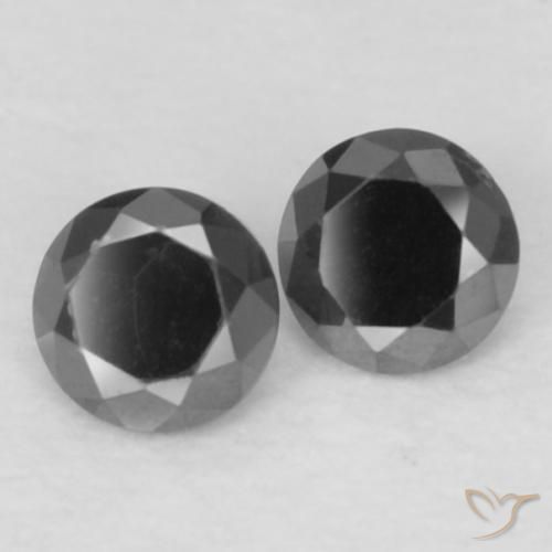 0.08 ctw Black Diamond Stones, Natural Diamond in Diamond-Cut Shape for Sale
