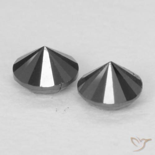 Diamond Gemstones in 2.1 mm (calibrated) Size for Sale, Diamond Stones in Black Color
