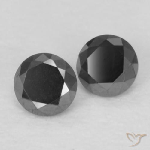 0.07 ctw Black Diamond Stones, Natural Diamond in Diamond-Cut Shape for Sale