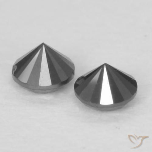 Diamond Gemstones in 2 mm (calibrated) Size for Sale, Diamond Stones in Black Color