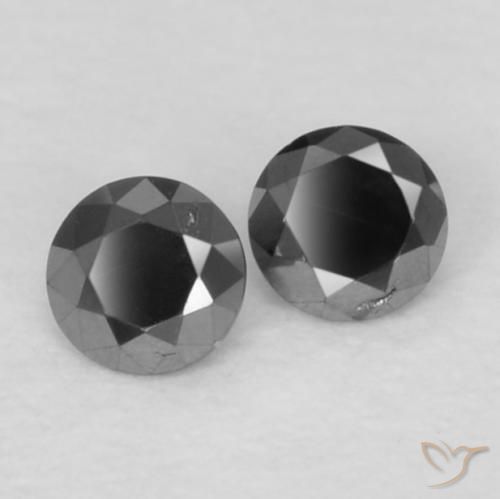 0.07 ctw Black Diamond Stones, Natural Diamond in Diamond-Cut Shape for Sale