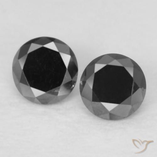 0.09ctw Naturel Noire Diamant, Tour, Opaque, Photo A