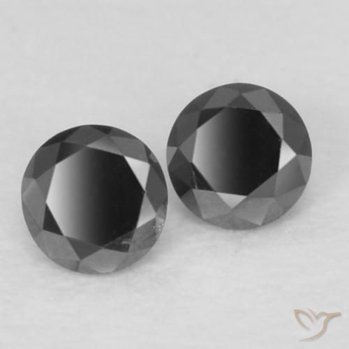 0.09 ctw Black Diamond Stones, Natural Diamond in Diamond-Cut Shape for Sale