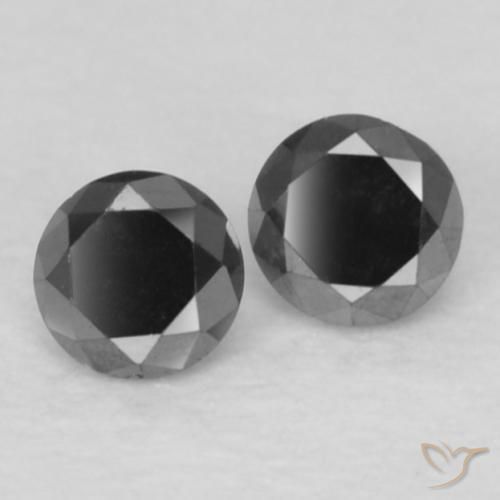 0.11 ctw Black Diamond Stones, Natural Diamond in Diamond-Cut Shape for Sale