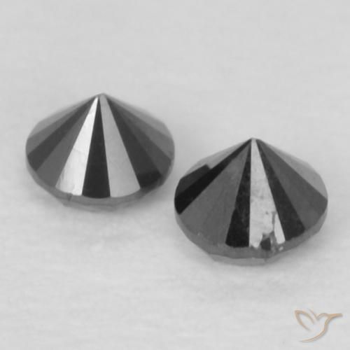 Diamond Gemstones in 2.1 mm (calibrated) Size for Sale, Diamond Stones in Black Color